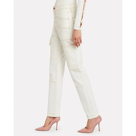 SLVRLAKE Savior High-Rise Cargo Jeans Natural White Size 26 - Picture 3 of 10
